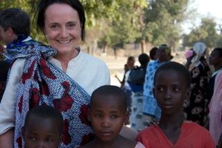 Katherine with local kids
