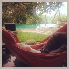 Relaxing in a hammock