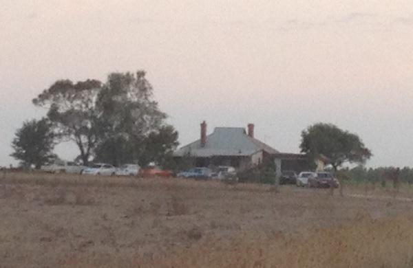 The cars lined up at a mate's place.