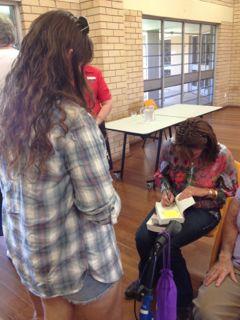 As were the gorgeous ladies of Childers. Despite juggling media interviews, I got to sign lots of books.