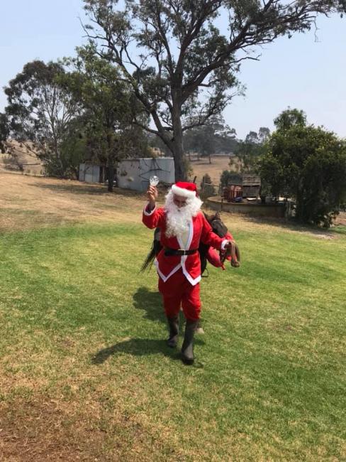 Santa and Rudolph arrived on the hill ...