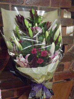 The stunning bouquet of flowers my gorgeous friend Andrea gave me to celebrate the arrival of my third novel, MOUNTAIN ASH into the world.